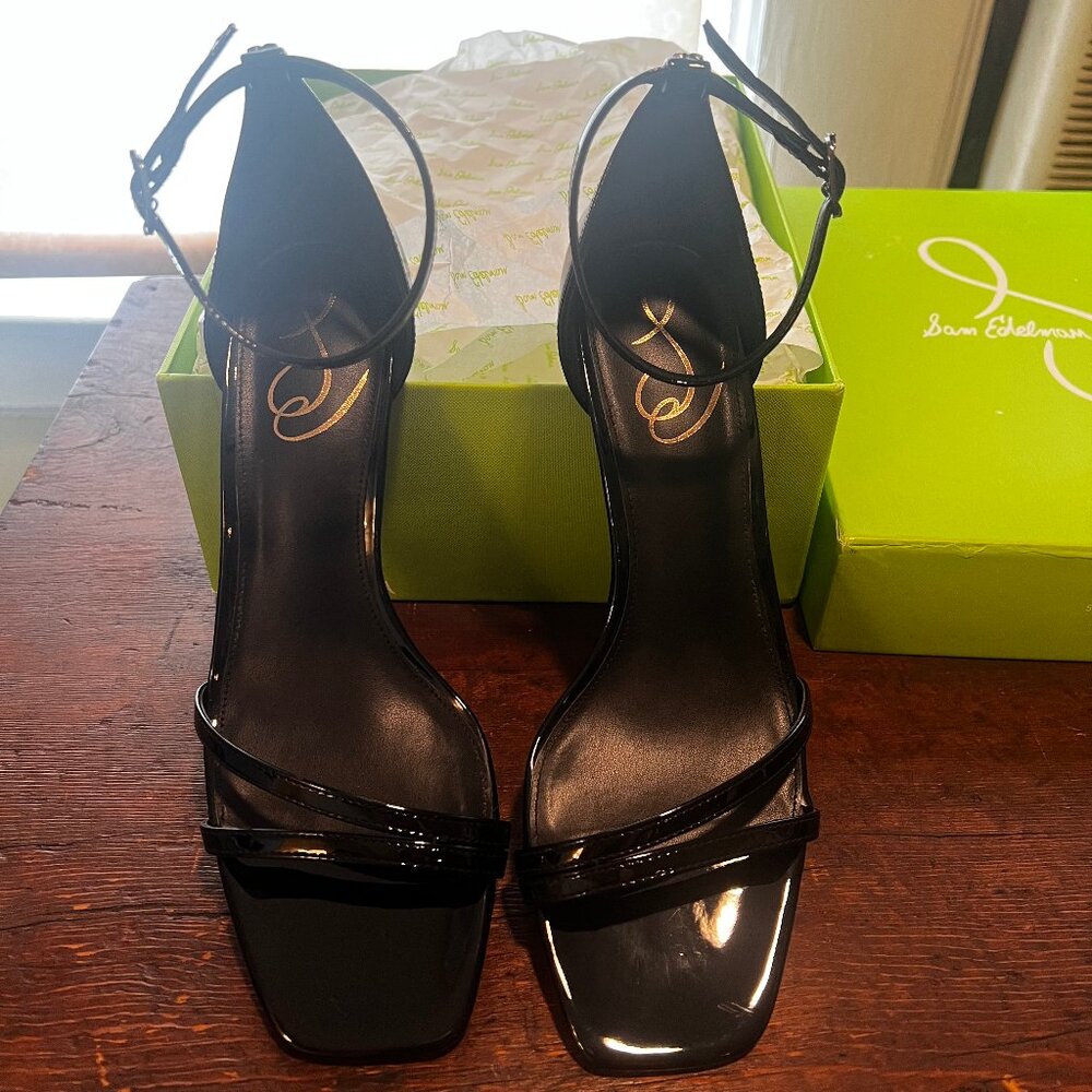 Sam Edelman Black Patent Peonie Kitten Heel Sandal – Size 8 - Picture 7 of 11